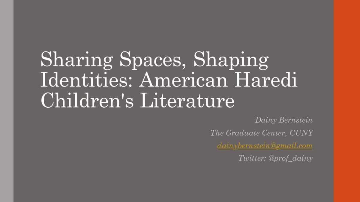 Sharing Spaces, Shaping Identities: American Haredi Children’s Literature